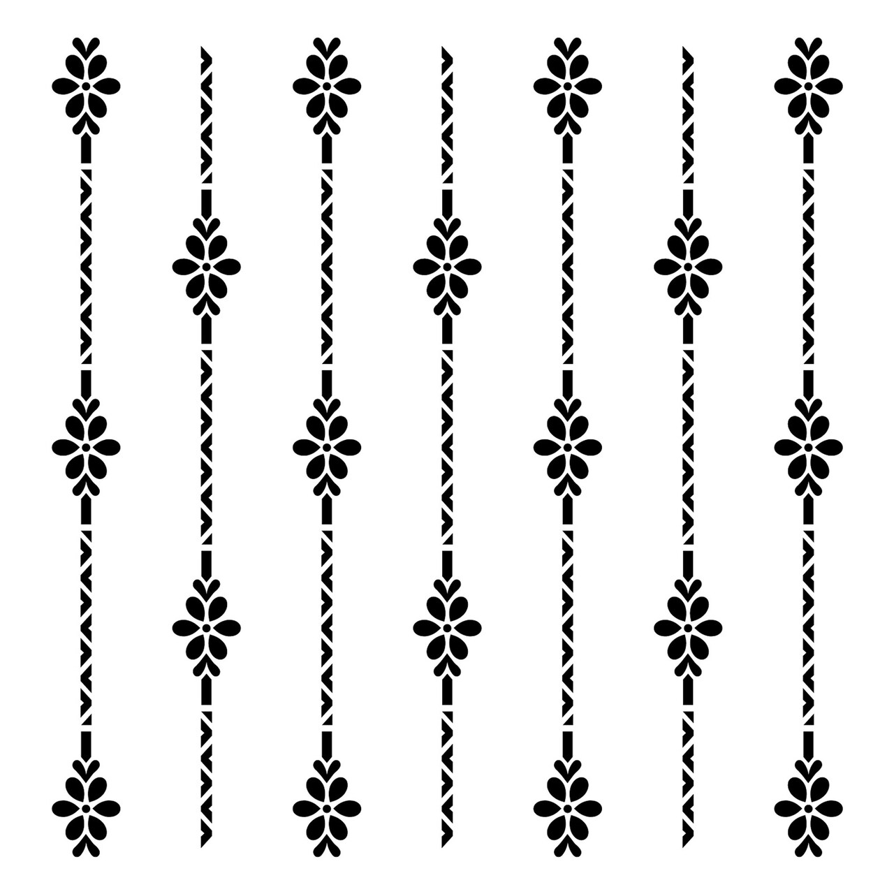 Daisy Floral Stripe Embossing 12 x 12 Stencil | FS132 by Designer Stencils |